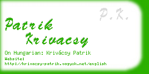 patrik krivacsy business card